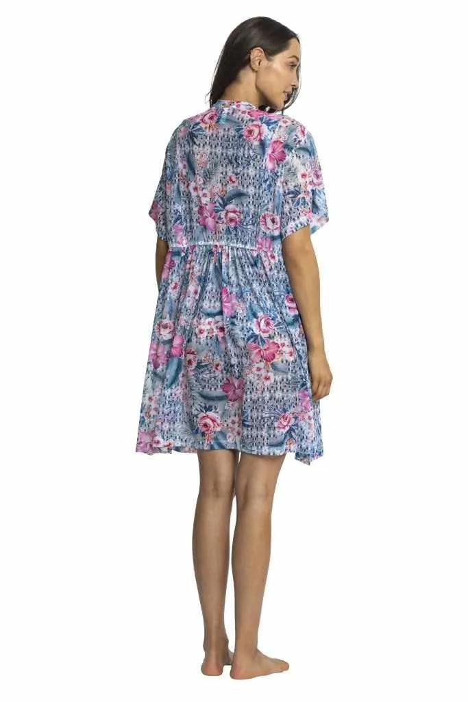 Jantzen Mesh Shirt Dress - Moroccan Flowers