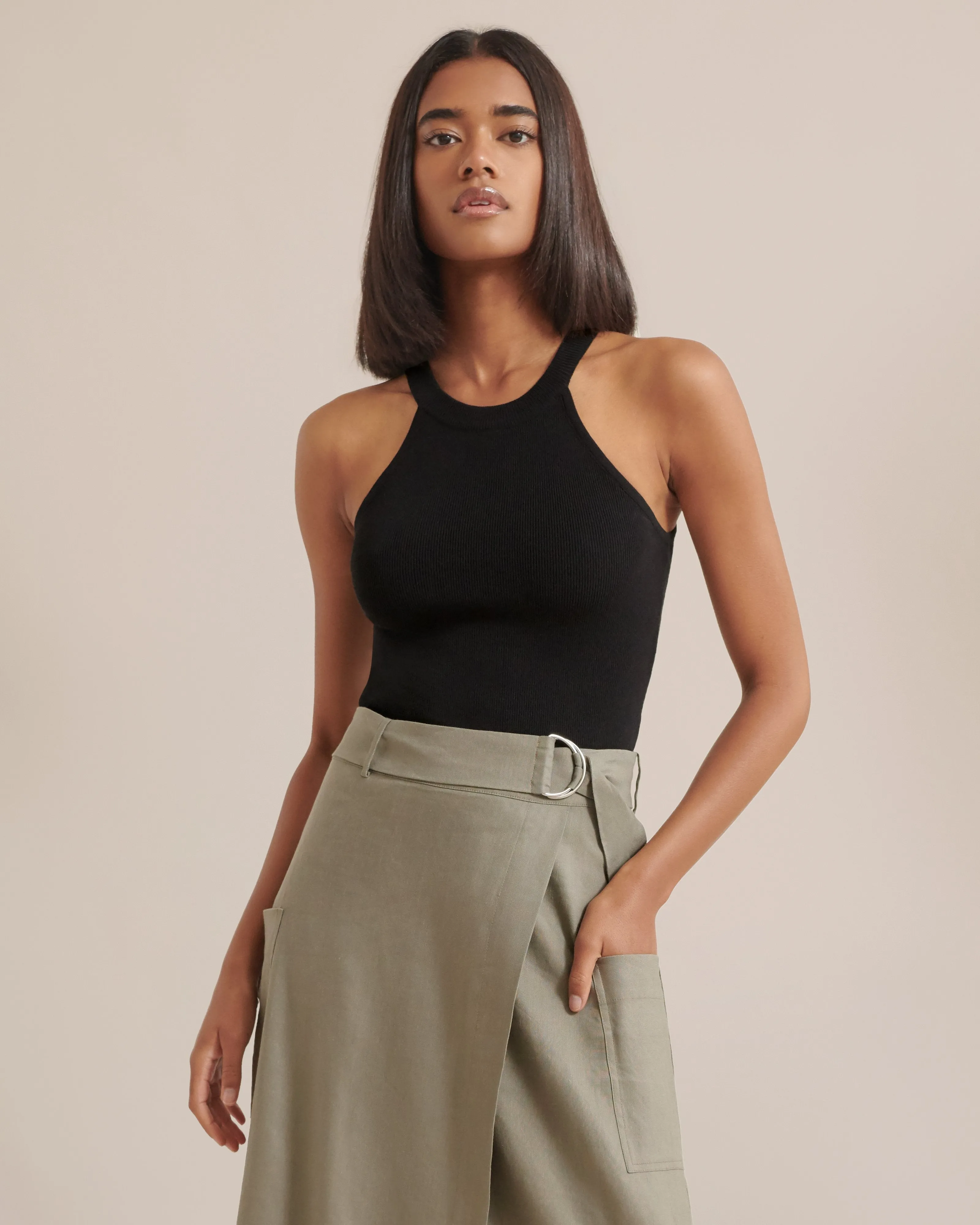 Keri High-Neck Sleeveless Tank