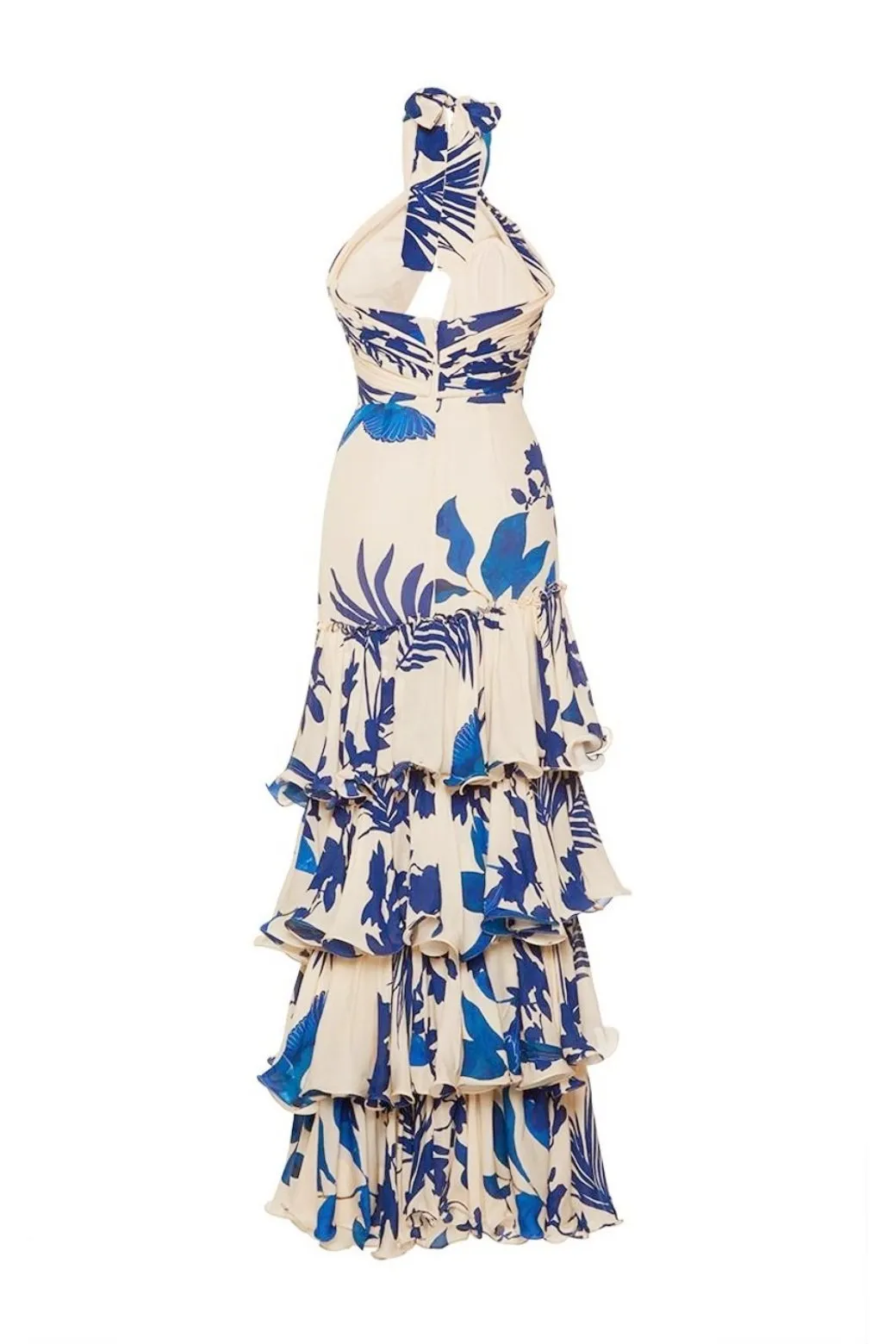 Kinna - Maxi-robe imprimée à volants dans le cou