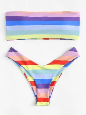 Ladder Cut Out Ombre Bikini Set
