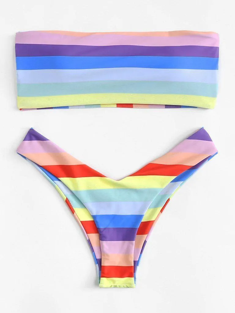 Ladder Cut Out Ombre Bikini Set