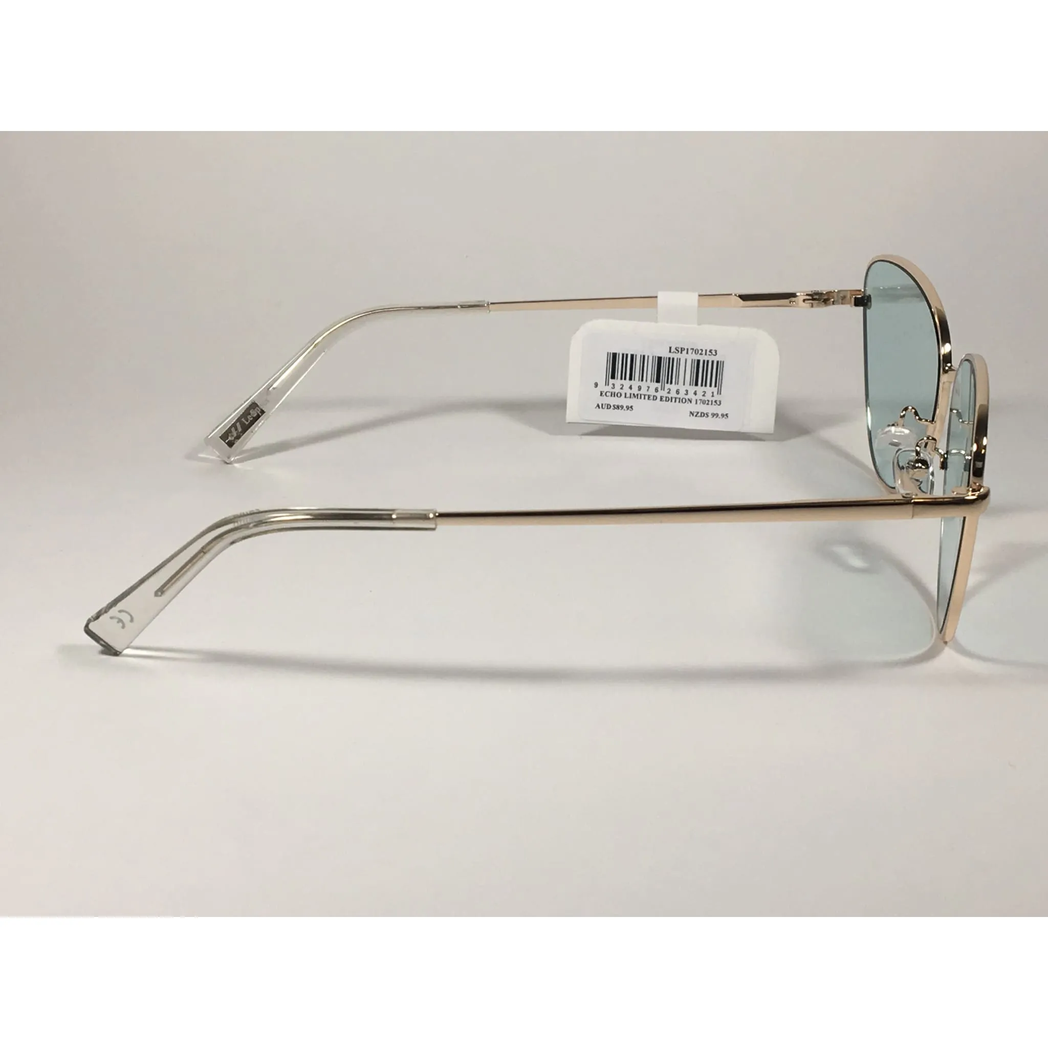 Le Specs Echo Limited Butterfly Cat Sunglasses Gold Frame Mint Blue Green Lens LSP1702153
