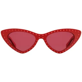 Moschino Cat Eye Red Ladies 52mm Sunglasses