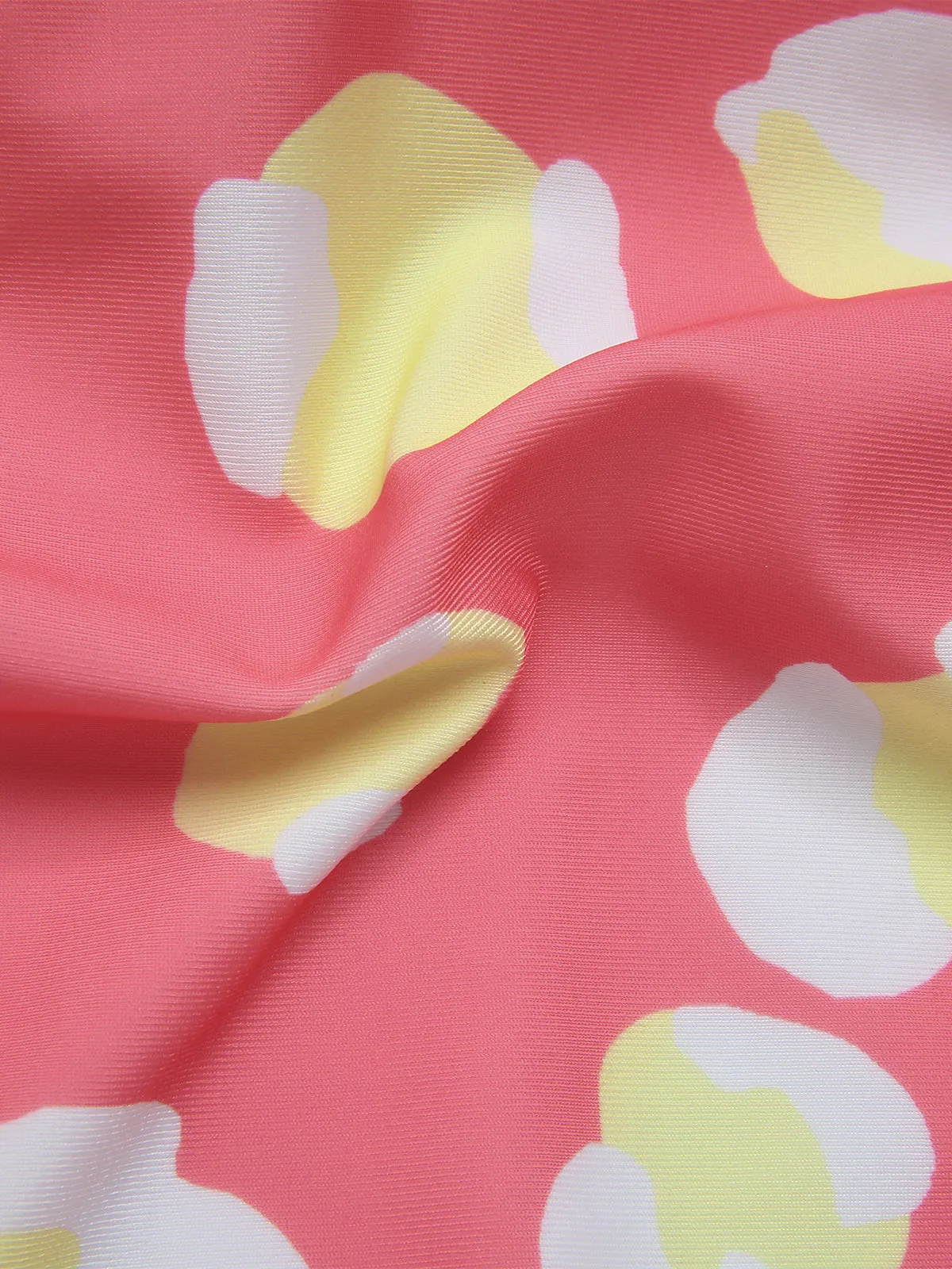 Multicolor 1950s Cartoon Patchwork Swimsuit