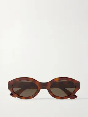 Oval-frame tortoiseshell acetate sunglasses