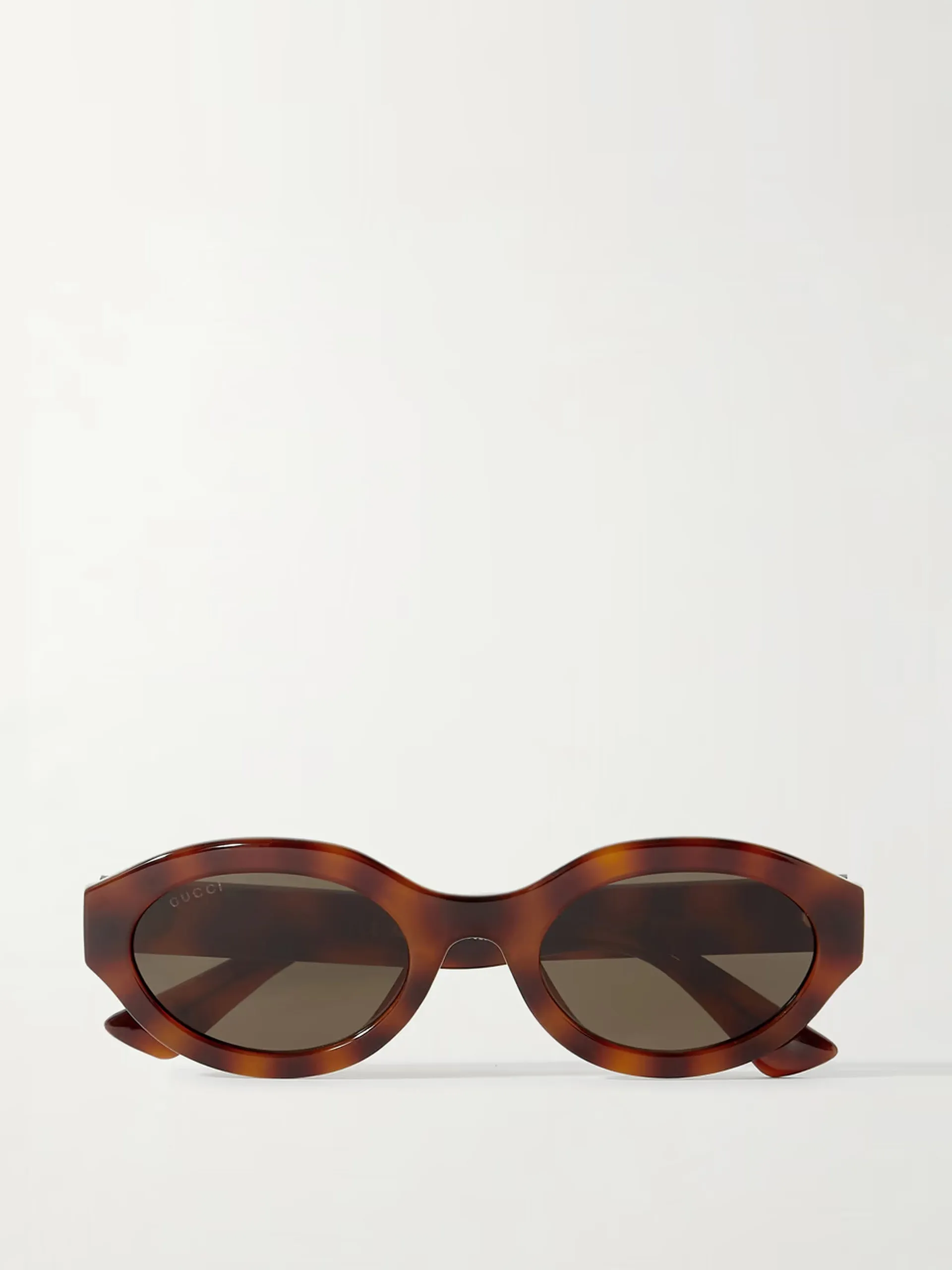 Oval-frame tortoiseshell acetate sunglasses