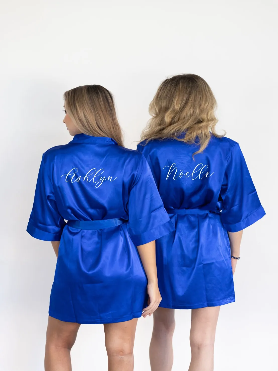 Personalized Bridesmaid Satin Robes Pink