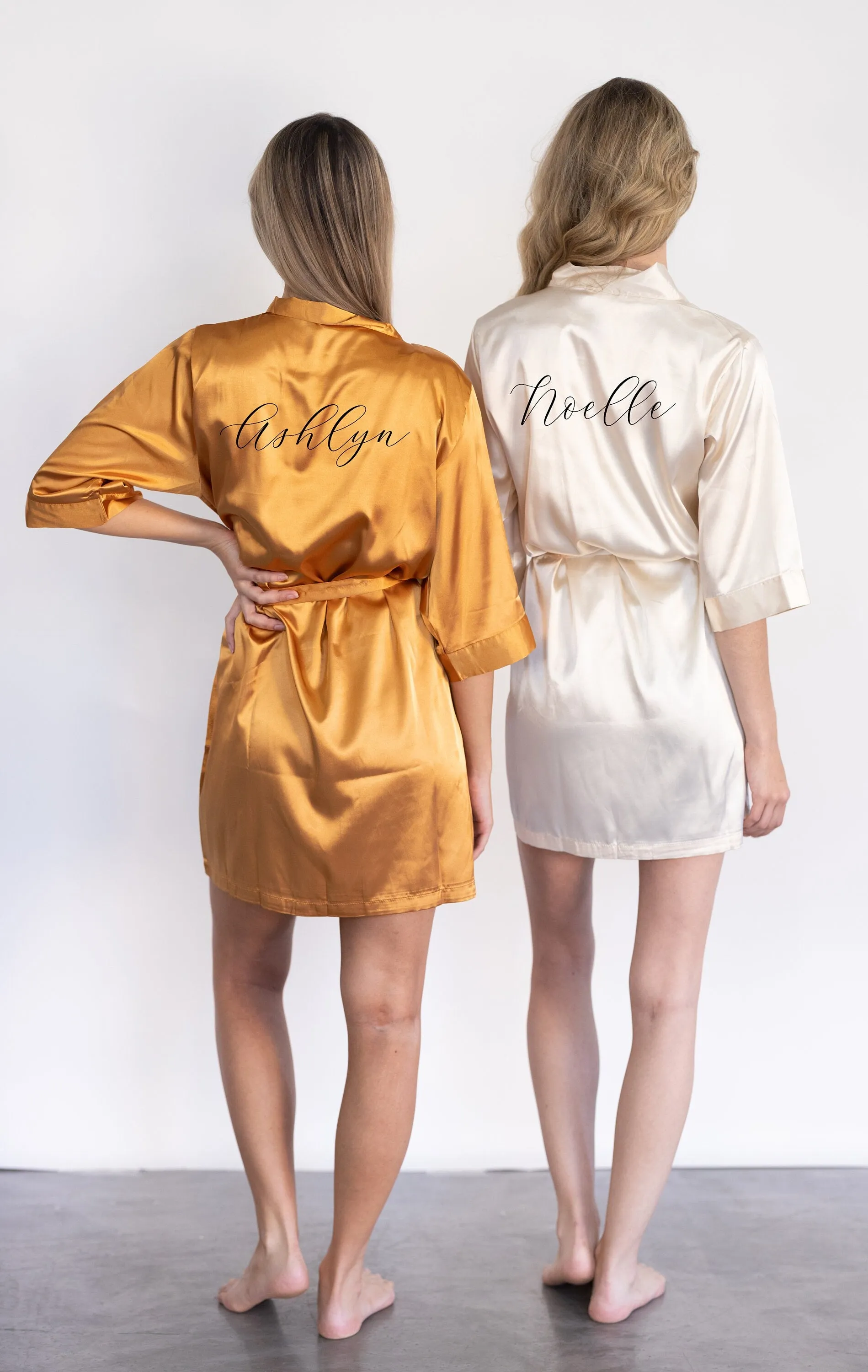 Personalized Bridesmaid Satin Robes Pink