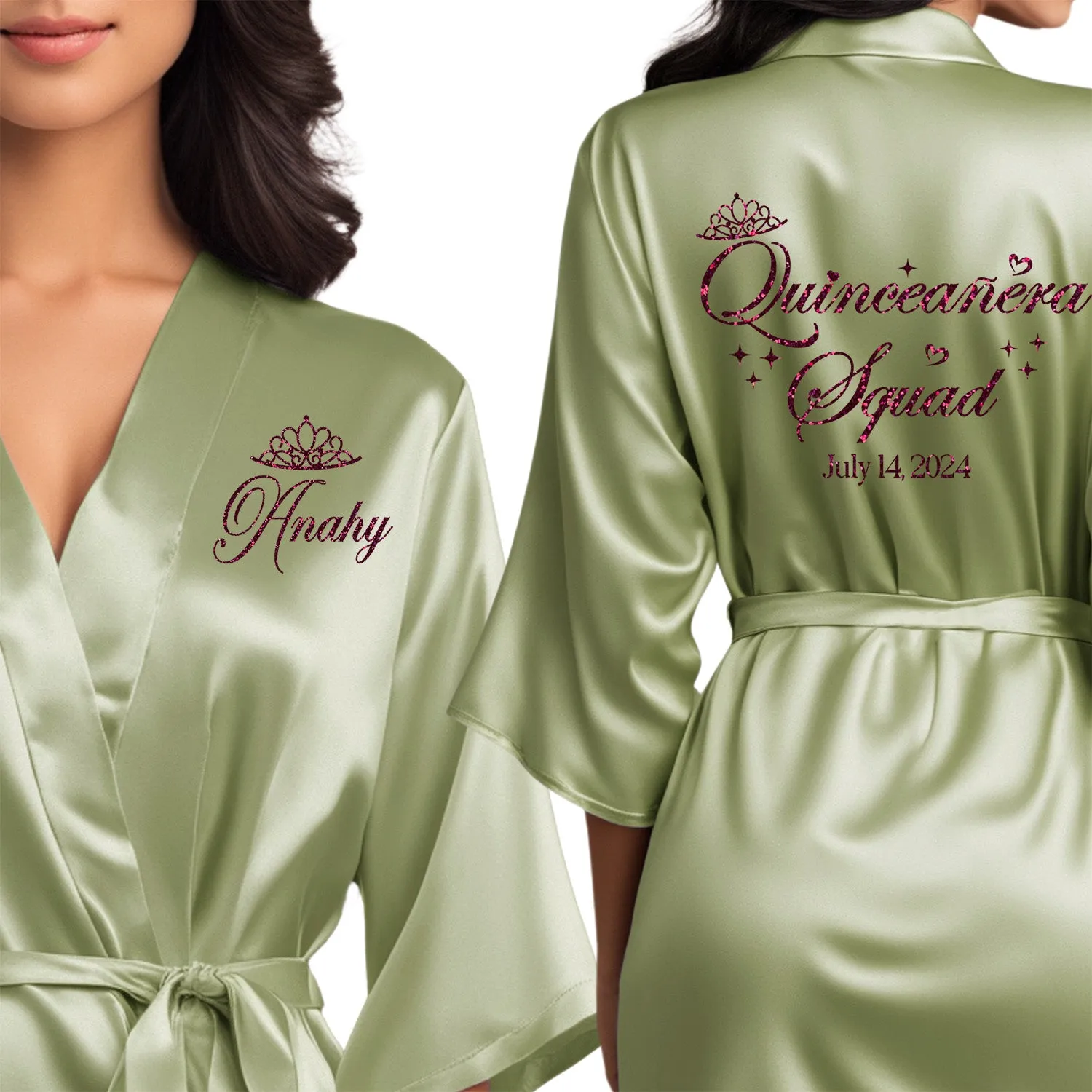 Personalized Sage Mis Quince Años Robes