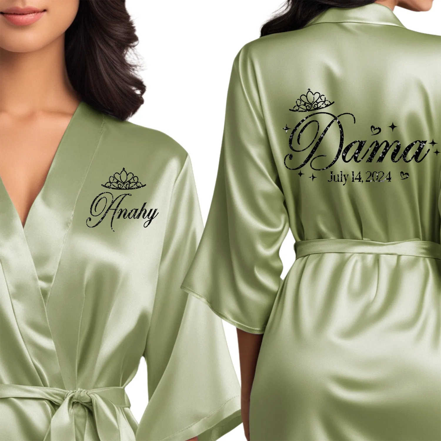 Personalized Sage Mis Quince Años Robes
