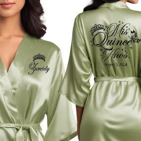 Personalized Sage Mis Quince Años Robes