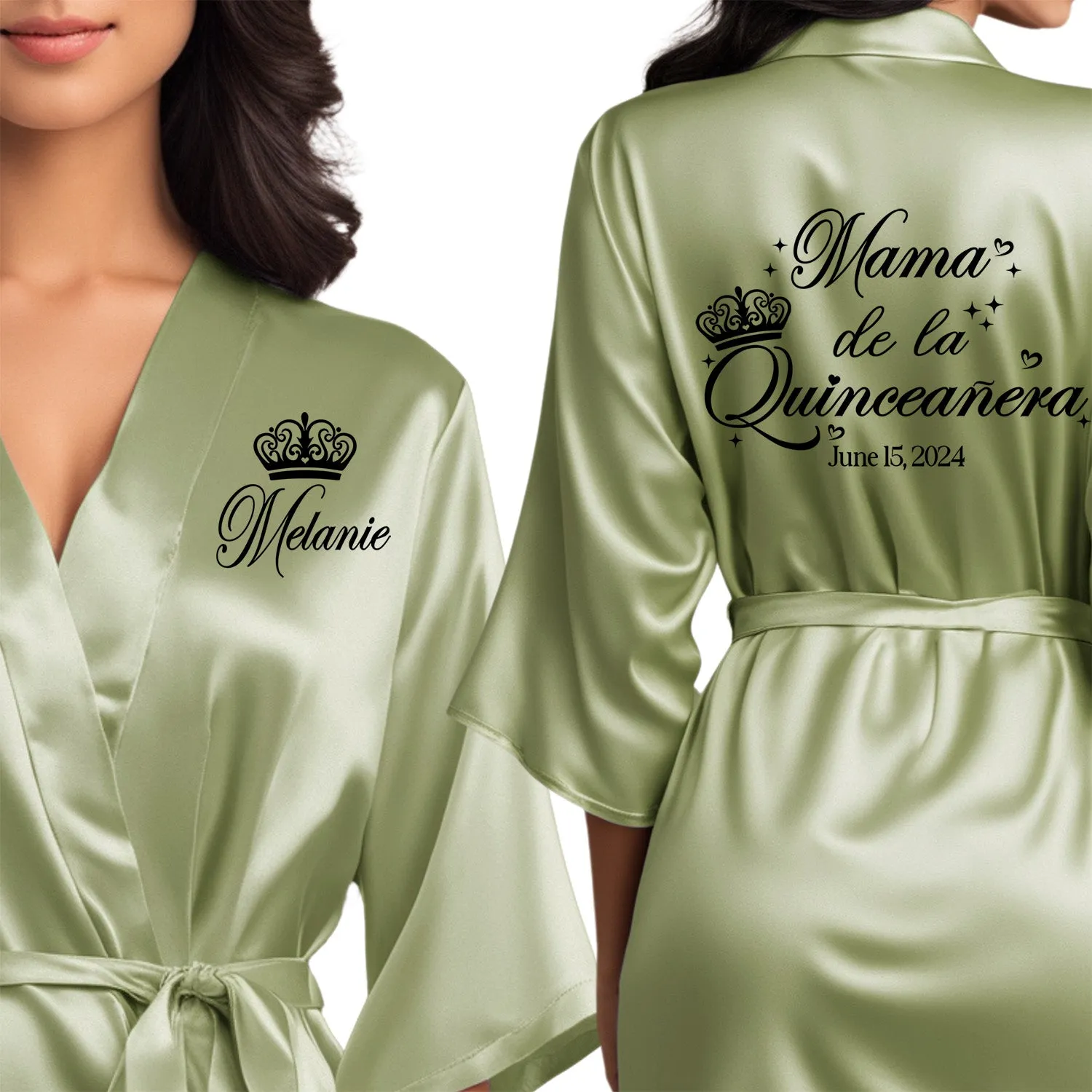 Personalized Sage Mis Quince Años Robes