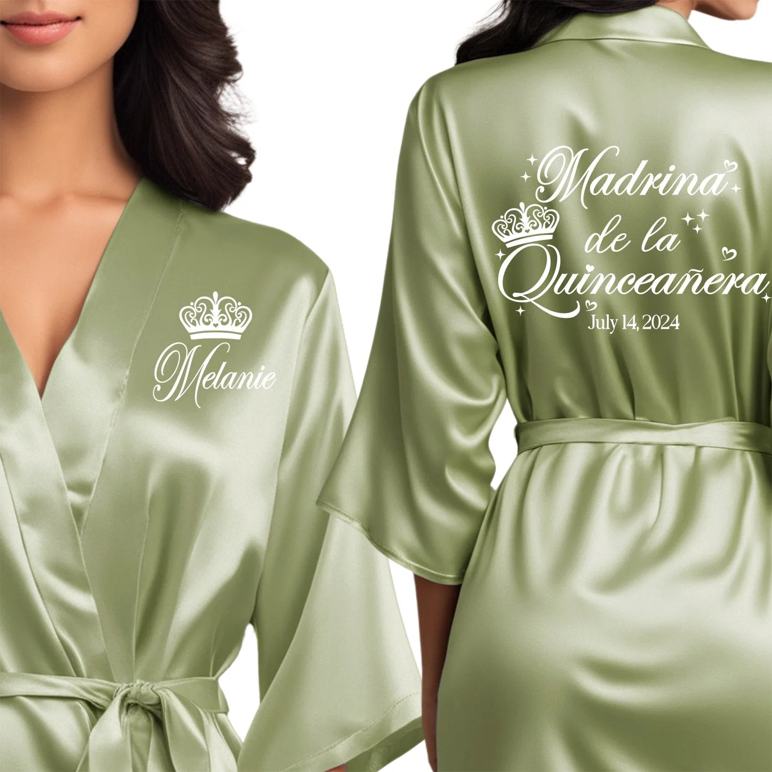 Personalized Sage Mis Quince Años Robes