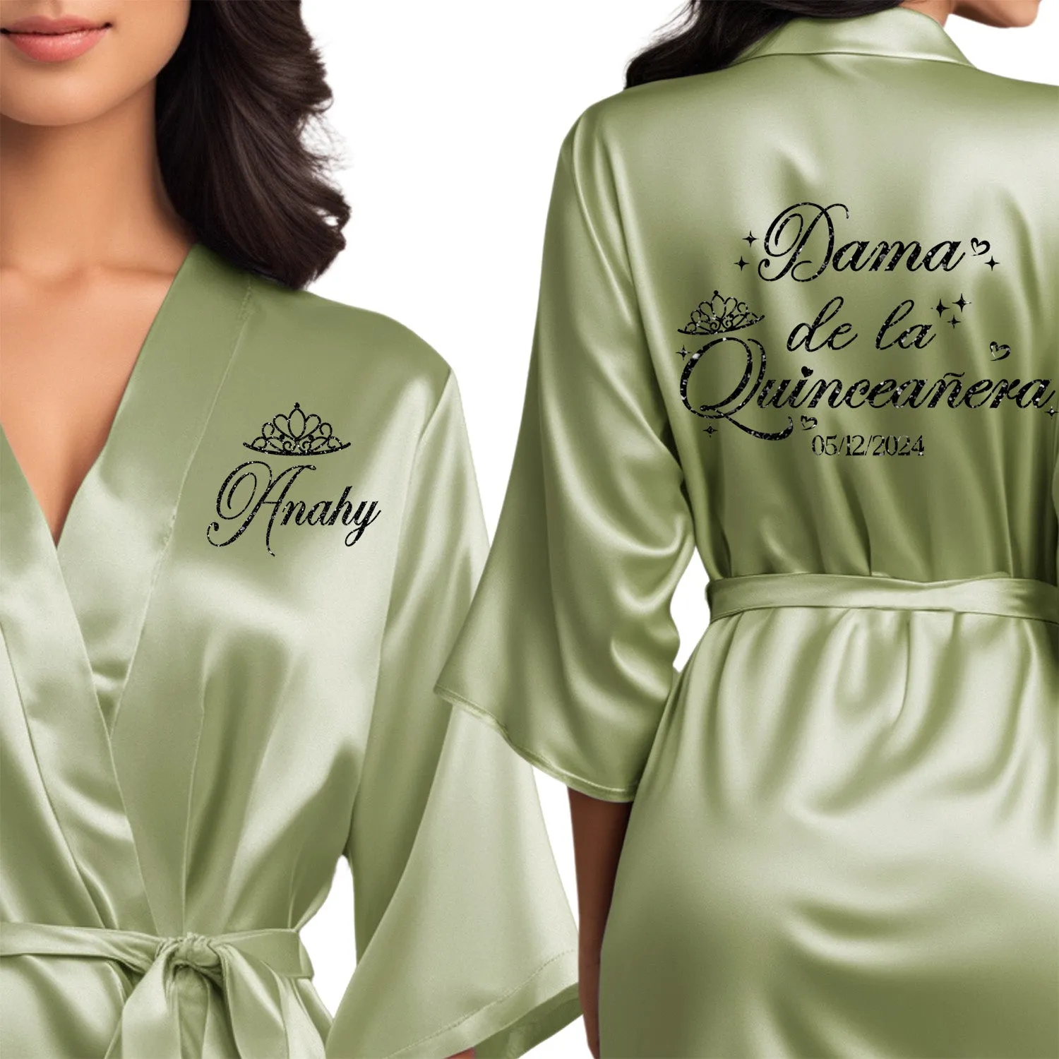 Personalized Sage Mis Quince Años Robes