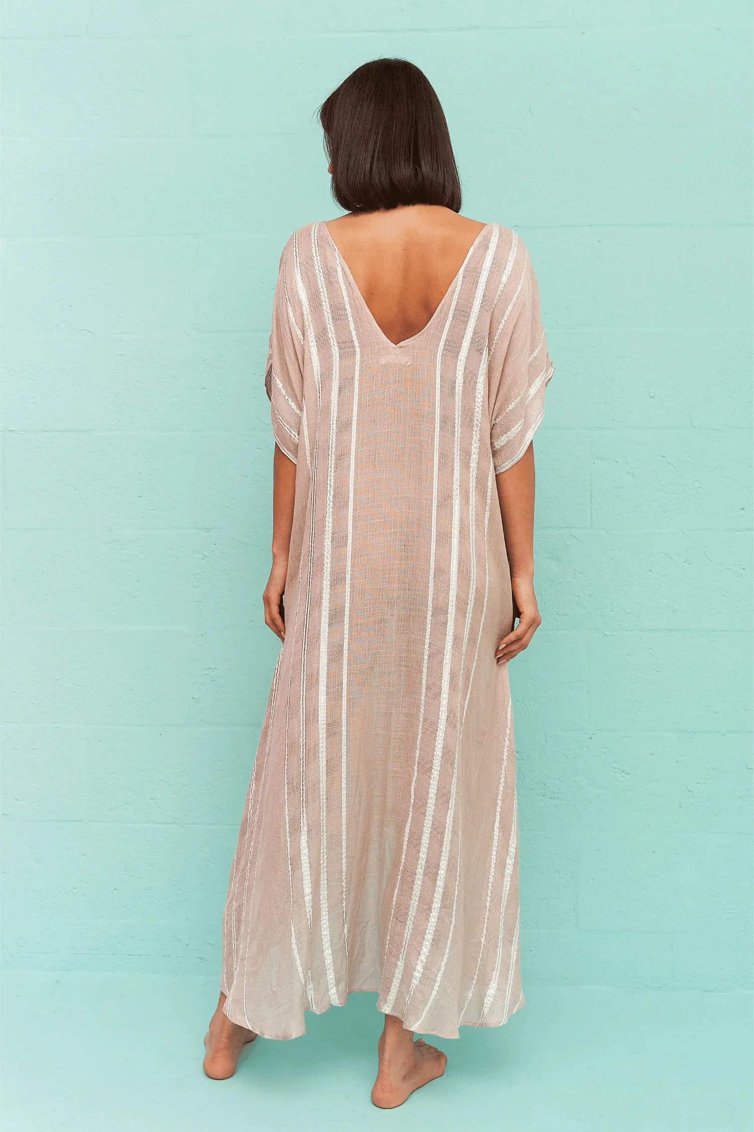 Pitusa Metallic Striped Kaftan