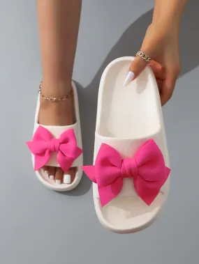 Preppy Chic Bow Slides
