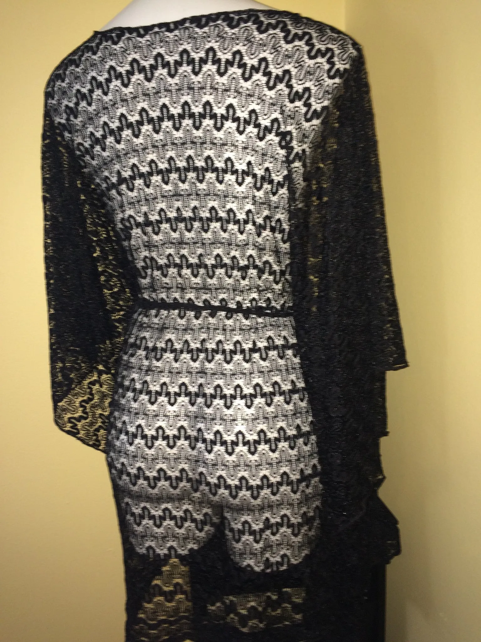 Quick ship black crochet lace butterfly Cover Up