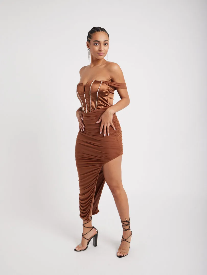 Robe bustier asymétrique