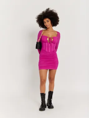 Robe corset rose fuschia