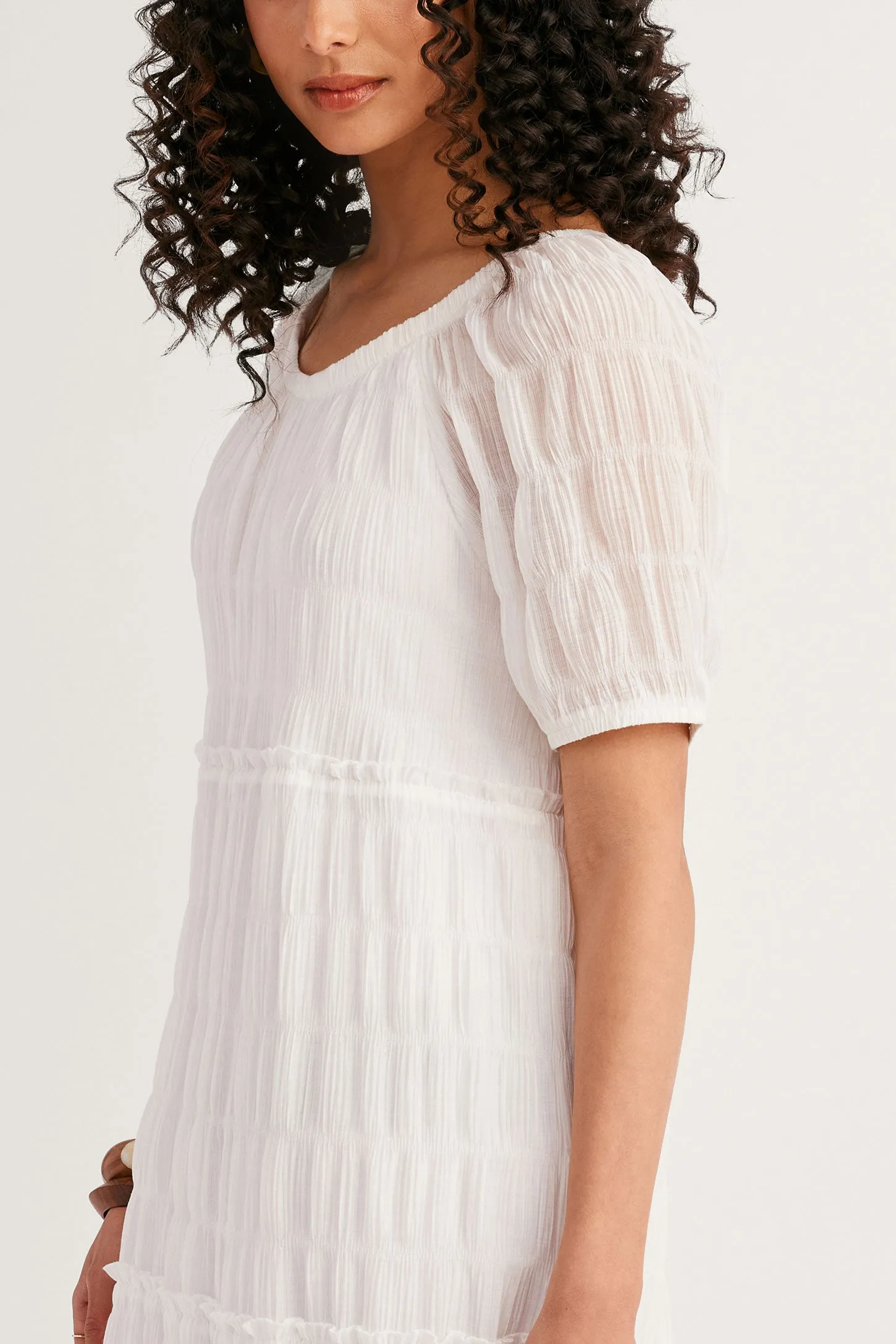 Robe longue volants étagés - Femme