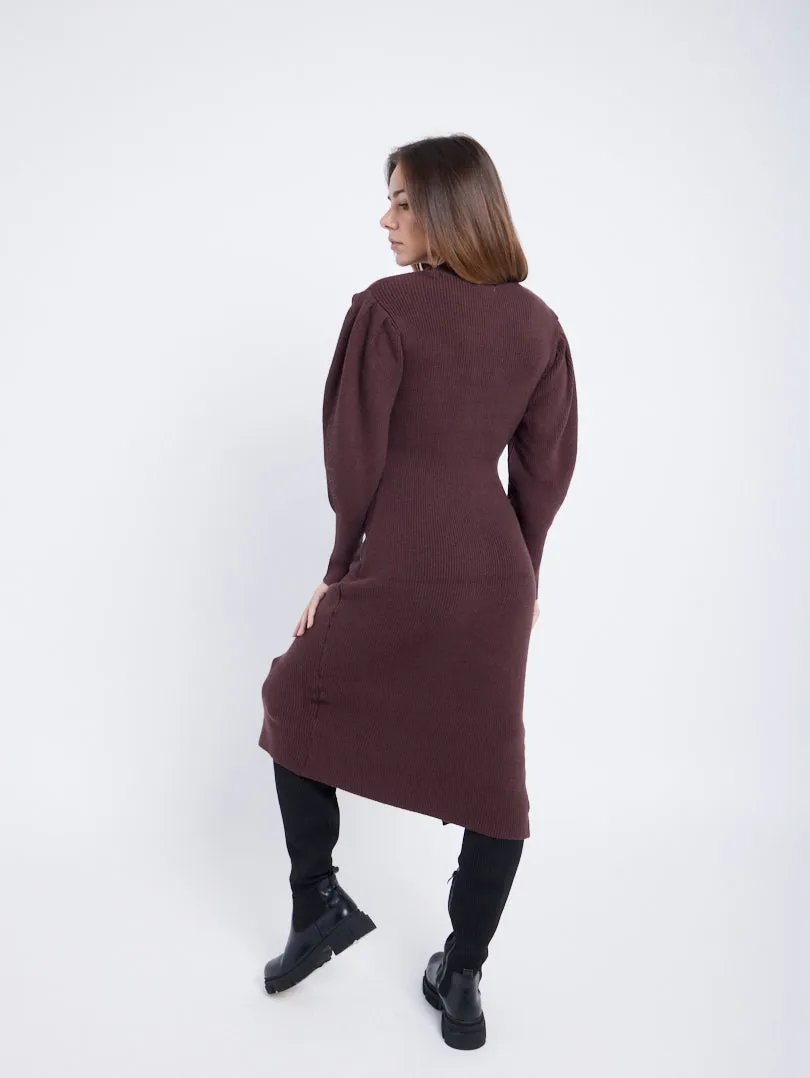 Robe midi manches ballon