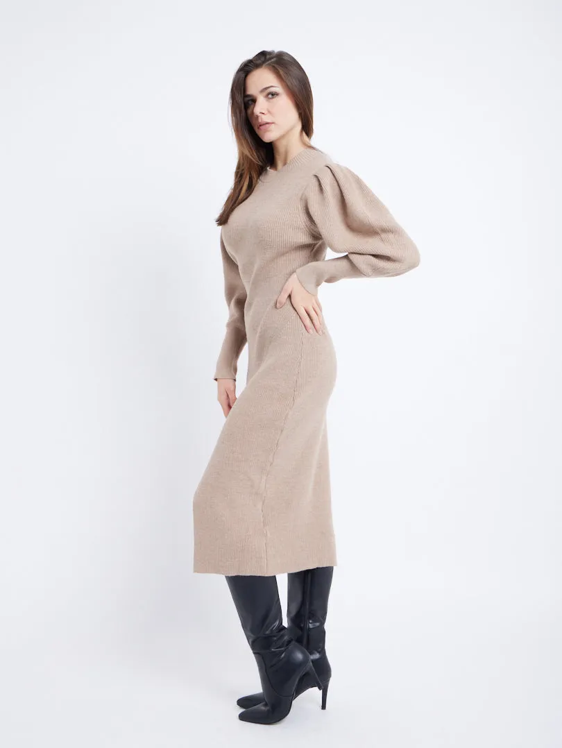 Robe midi manches ballon