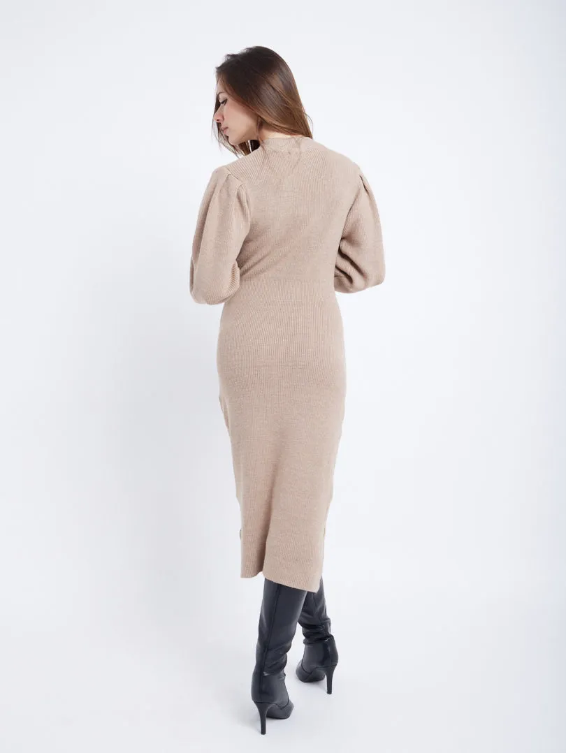 Robe midi manches ballon