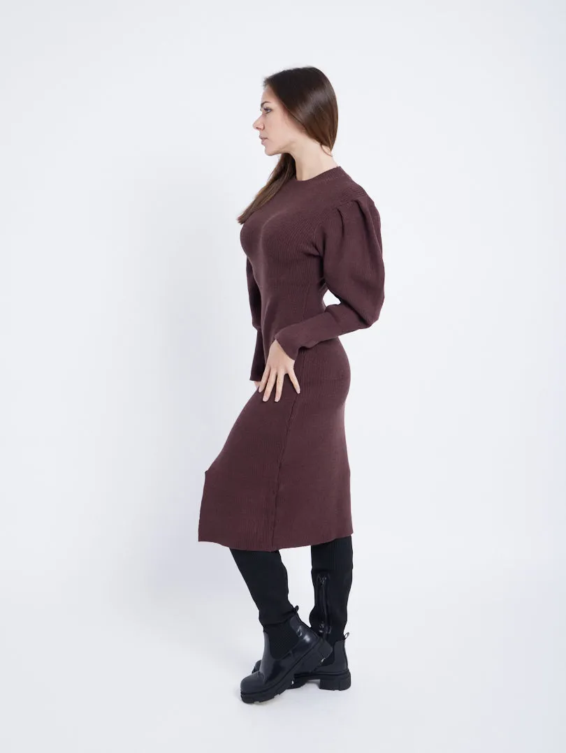 Robe midi manches ballon