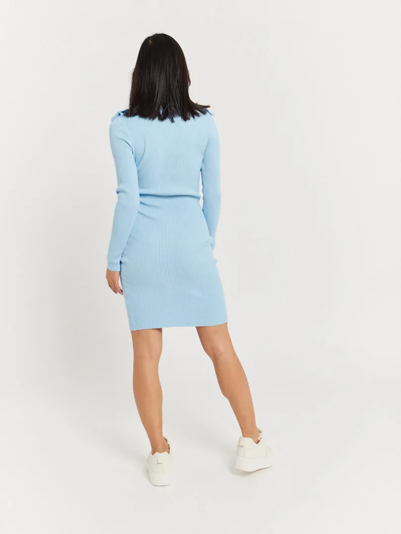 Robe pull col froufrou