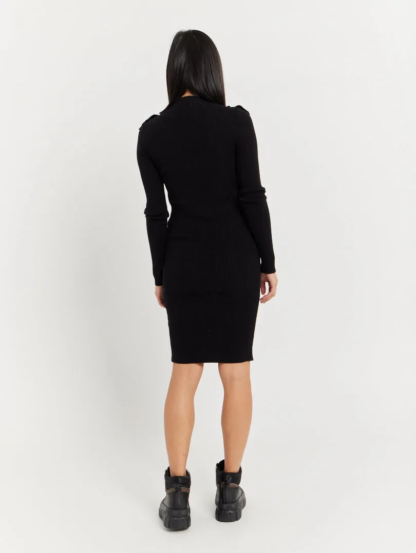 Robe pull col froufrou