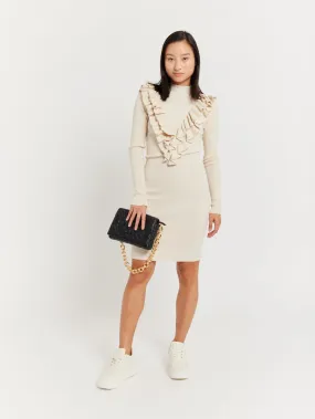 Robe pull col froufrou