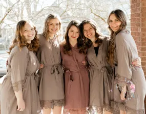 Rose Lace Cotton Robes, Cotton Robes Rose Lace, Rose Lace, Bridesmaids Gifts, Bridal Party Robes, Lace Robes, Flower Girl Robes, Rose Lace