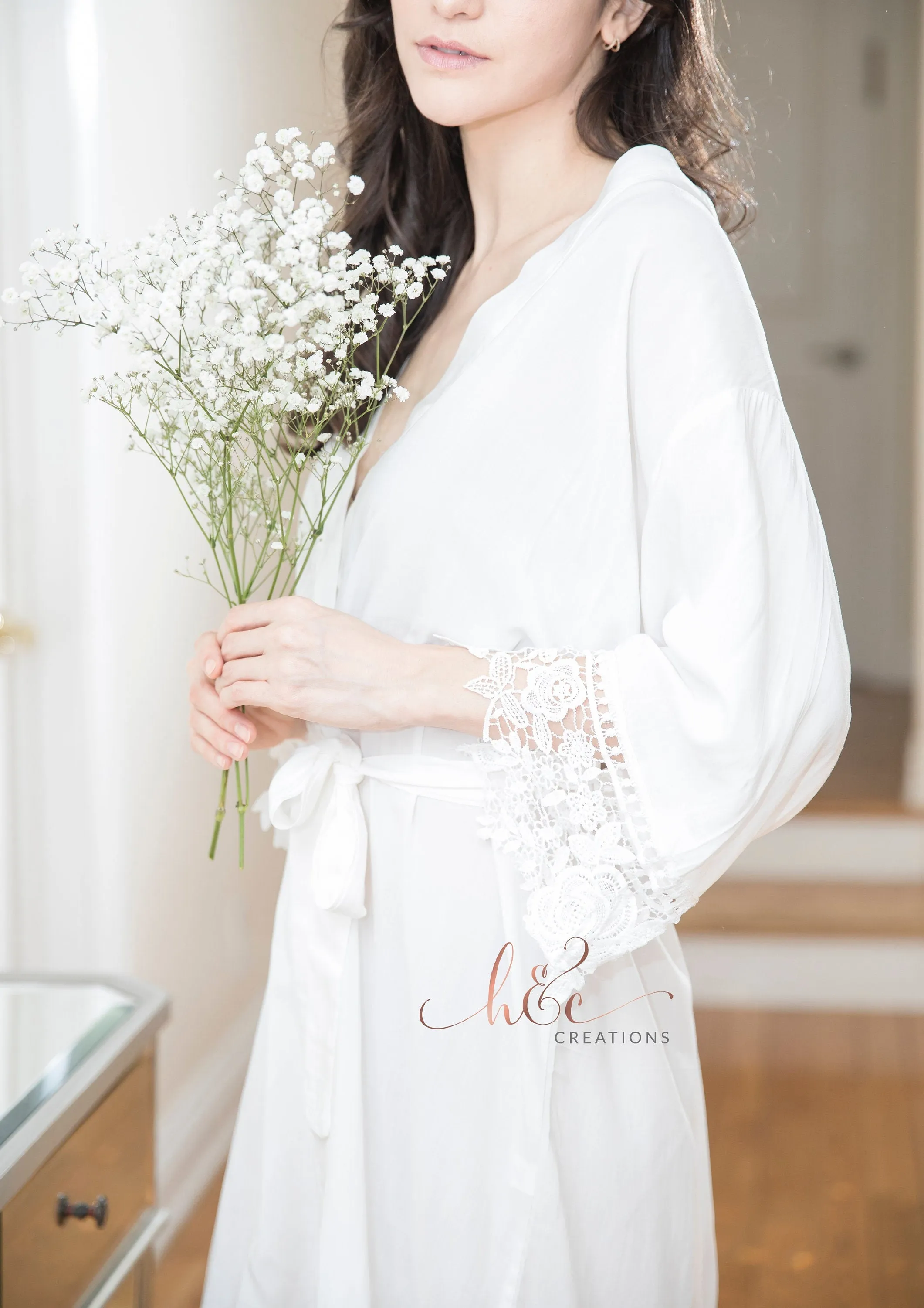 Rose Lace Cotton Robes, Cotton Robes Rose Lace, Rose Lace, Bridesmaids Gifts, Bridal Party Robes, Lace Robes, Flower Girl Robes, Rose Lace