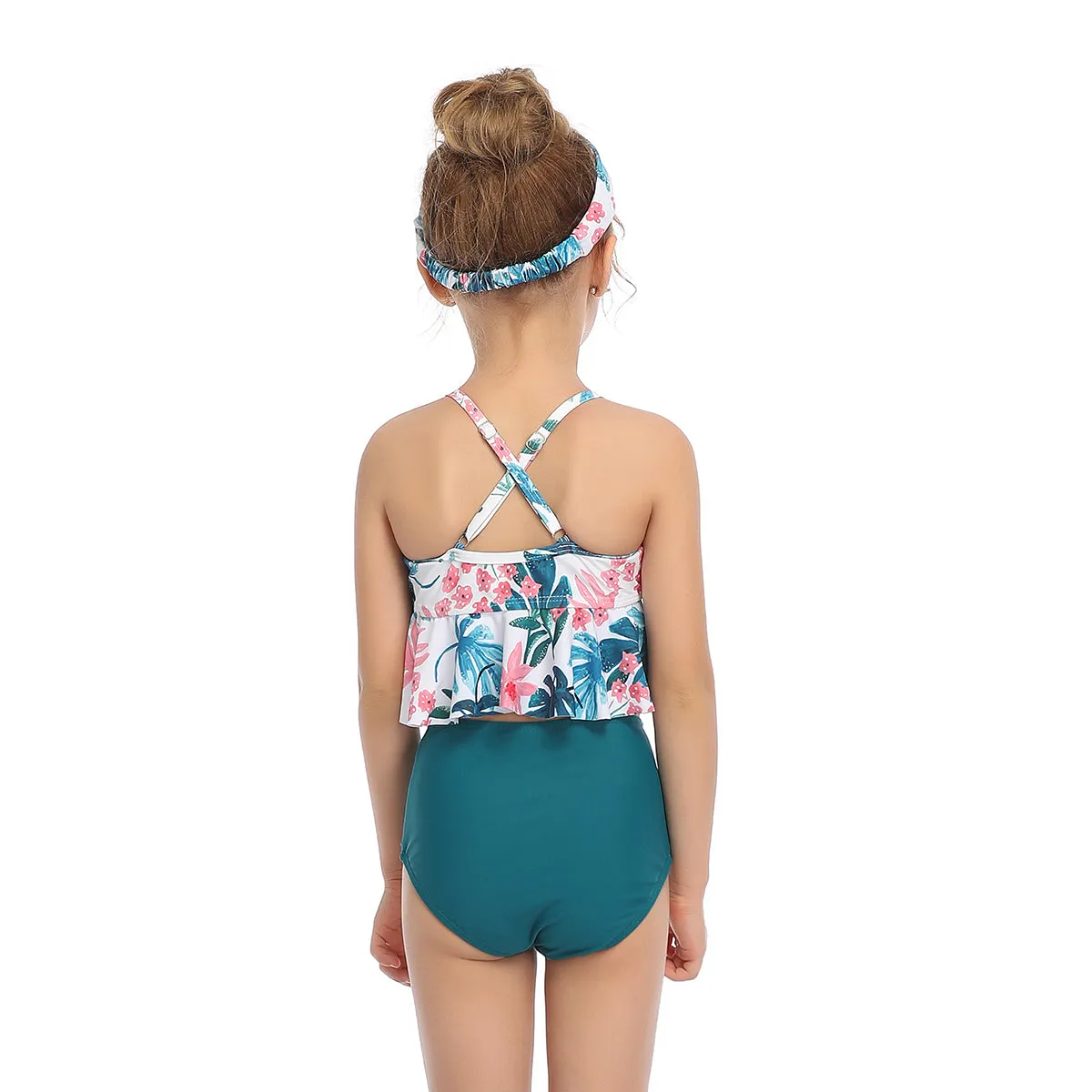 Ruffled Bikini Tops High Waist Mommy and Me Swimsuits