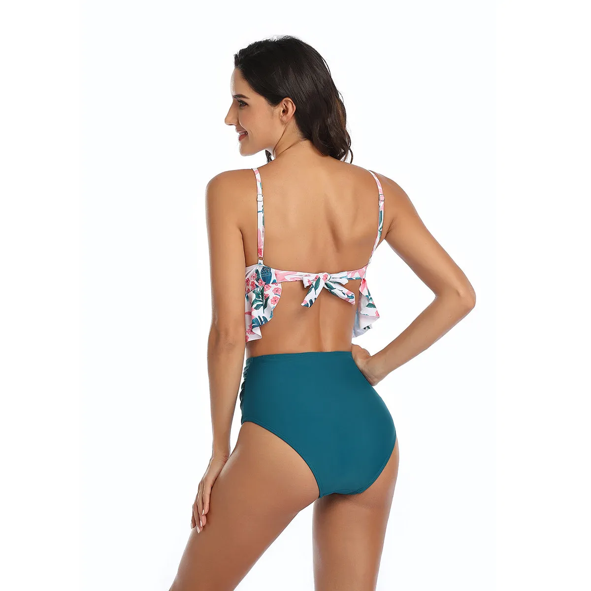 Ruffled Bikini Tops High Waist Mommy and Me Swimsuits