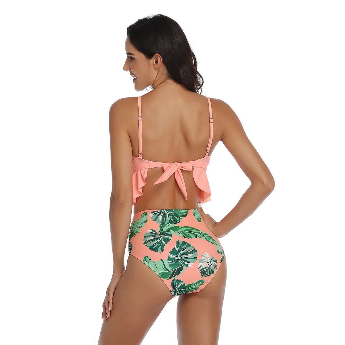 Ruffled Bikini Tops High Waist Mommy and Me Swimsuits