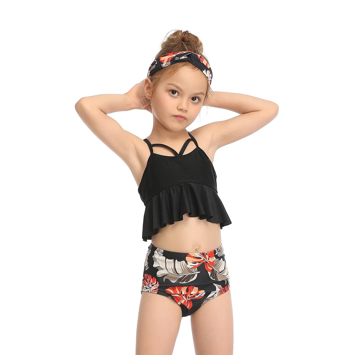 Ruffled Bikini Tops High Waist Mommy and Me Swimsuits