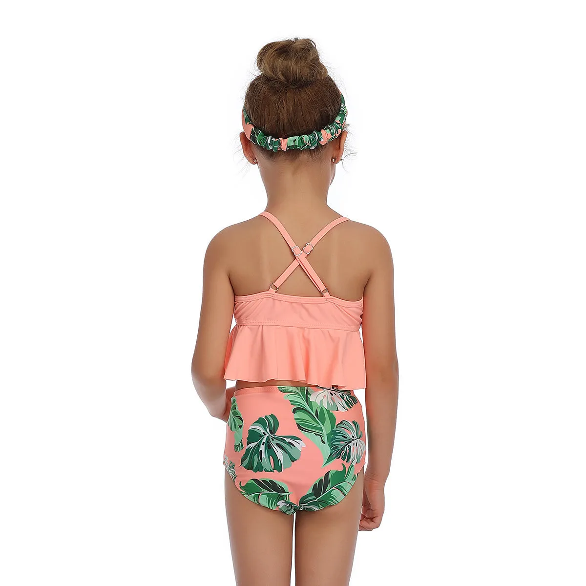 Ruffled Bikini Tops High Waist Mommy and Me Swimsuits