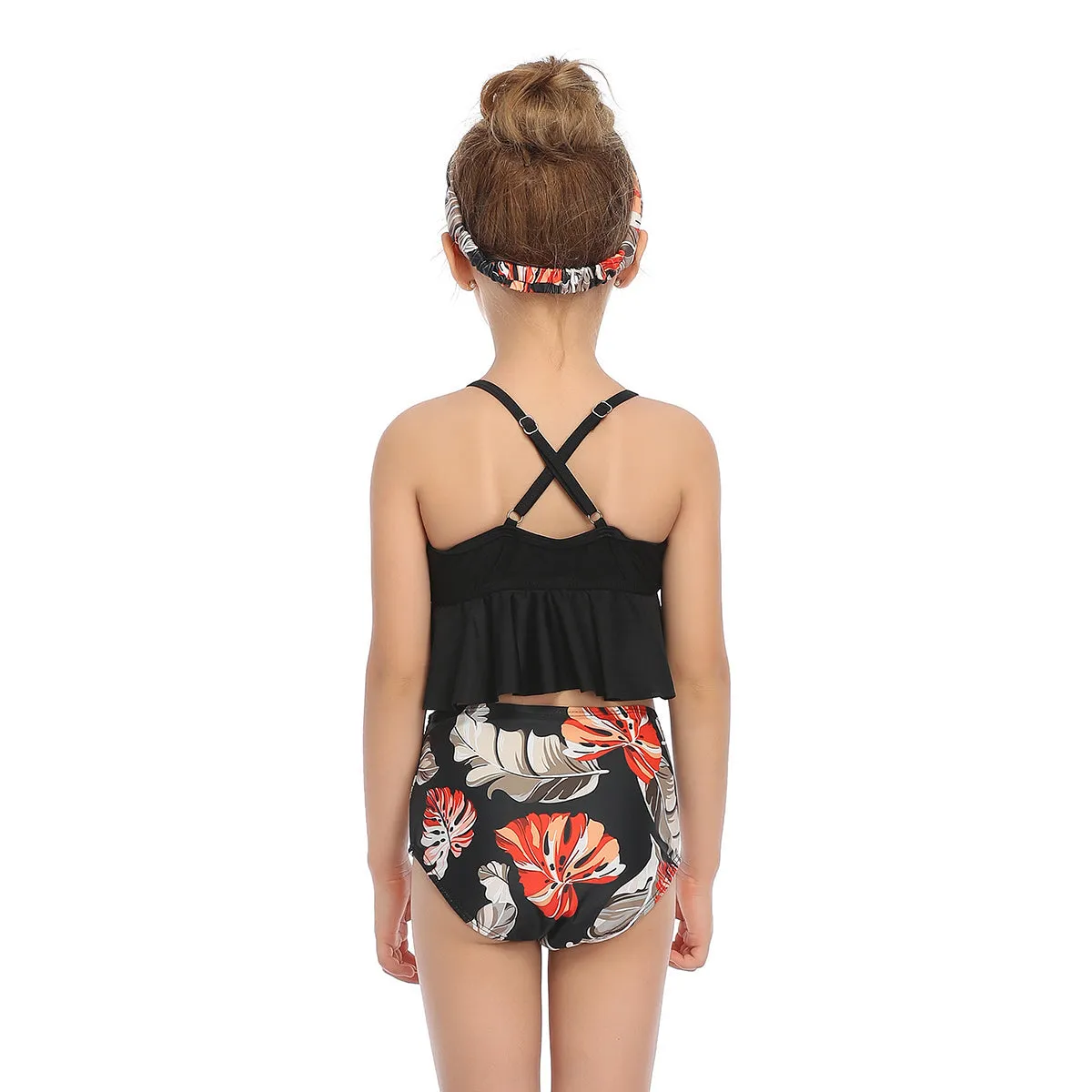 Ruffled Bikini Tops High Waist Mommy and Me Swimsuits