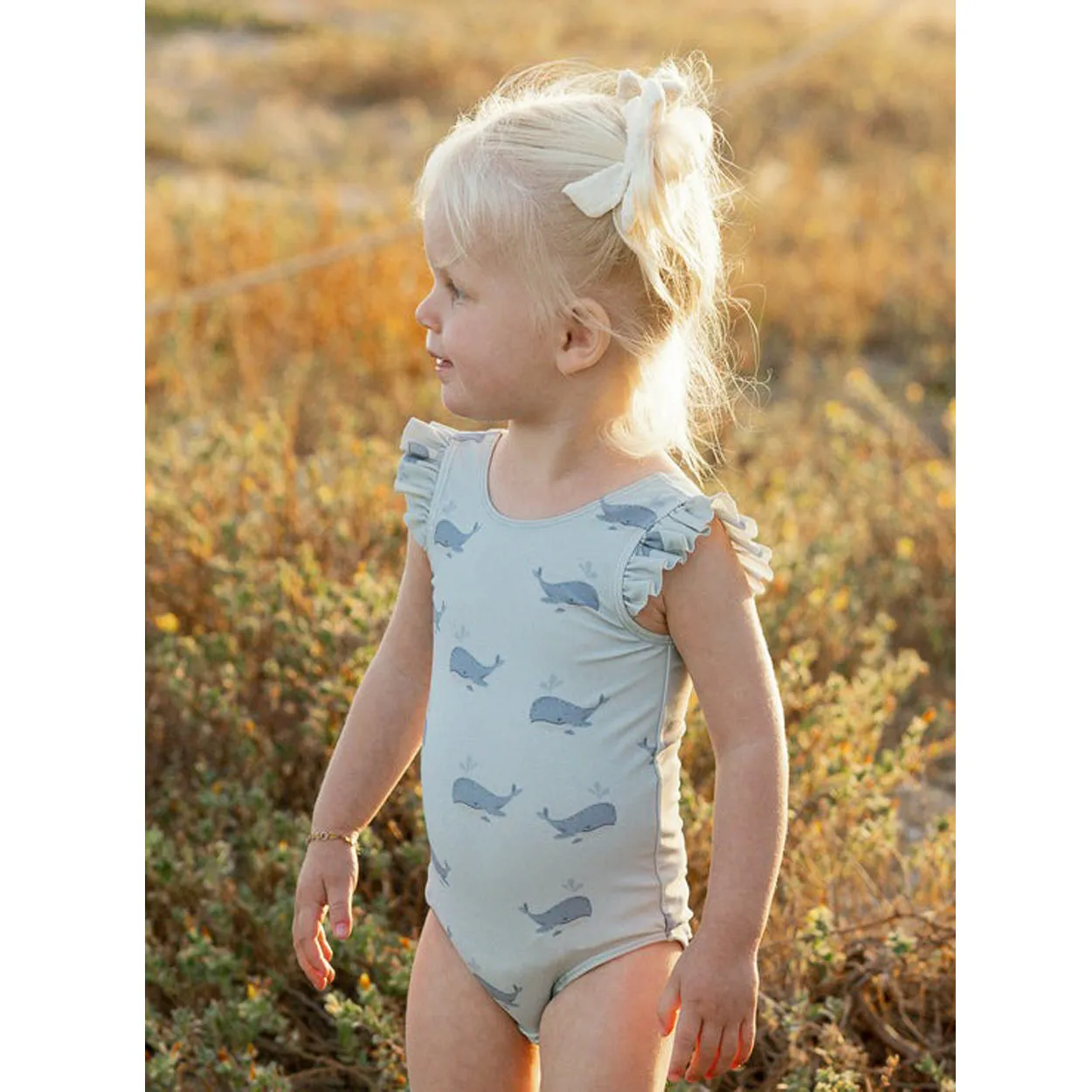 Scoop Back One-Piece - Whales