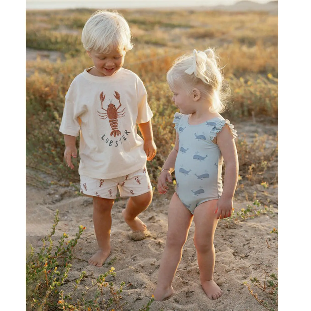Scoop Back One-Piece - Whales