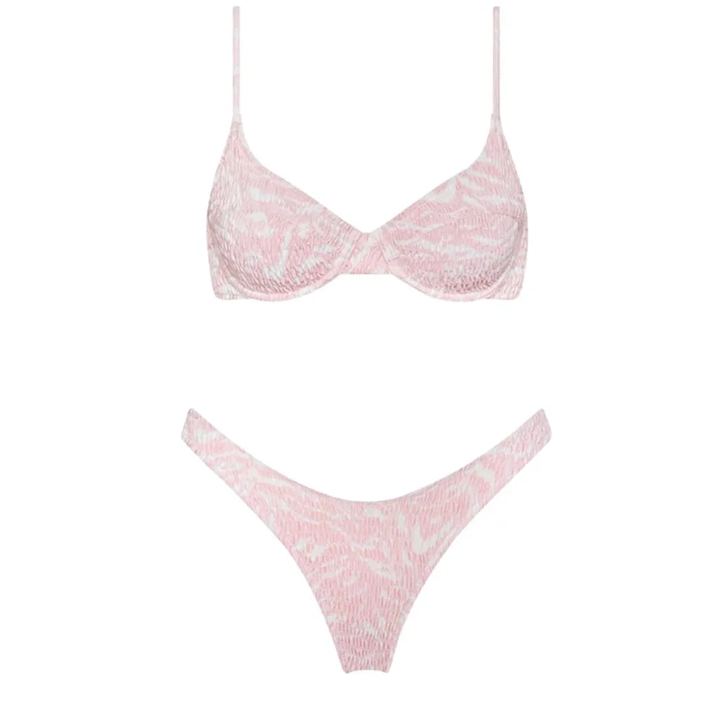 Sexy Triangle Push Up Bikini Set Brazilian String Thong Swimwear Ruched Bandage Bikinis Women Two Piece Swimsuit Micro Biquini