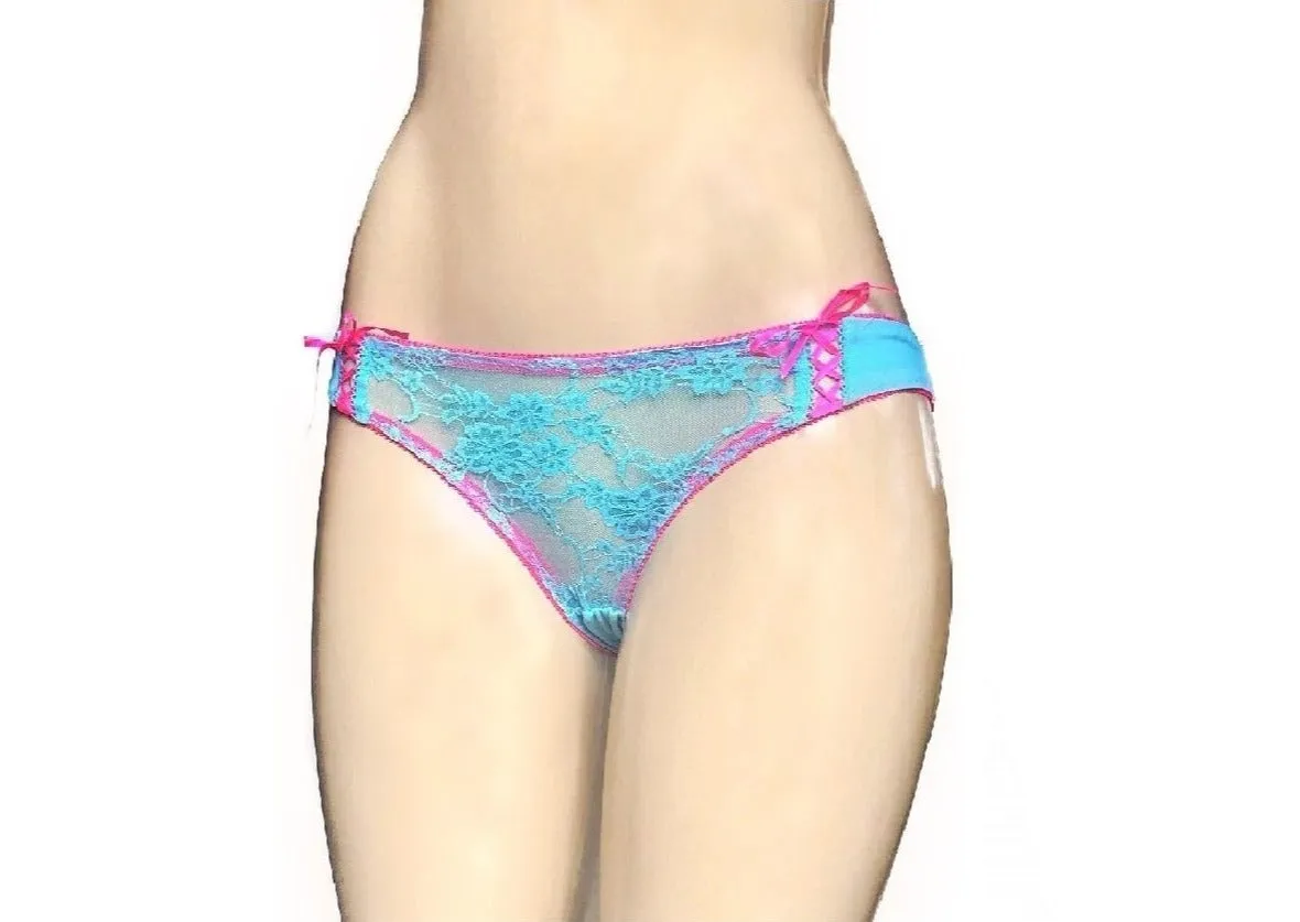 Sheer Front & Ribbon Sides Panties