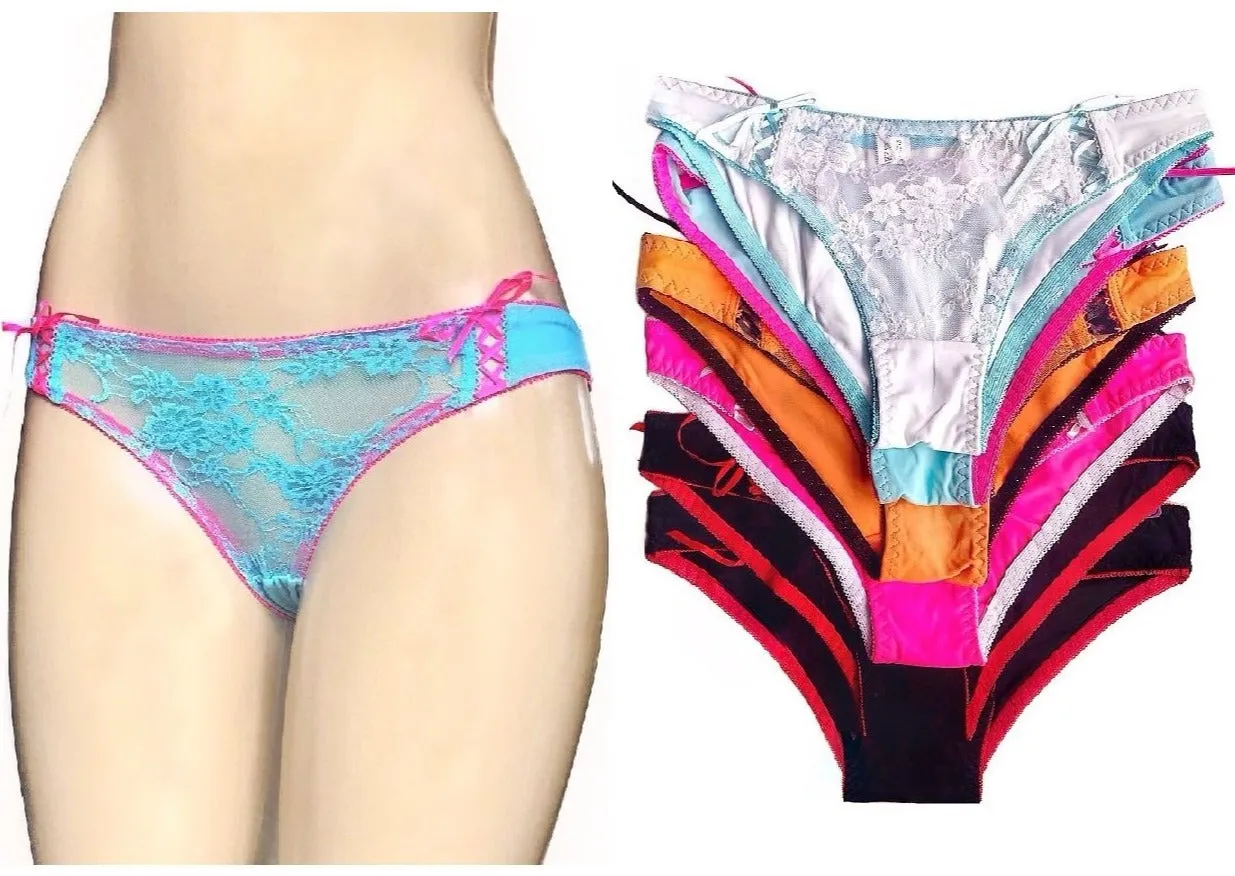 Sheer Front & Ribbon Sides Panties