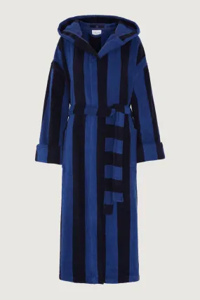 Soft Lightweight Woven Stripe Hooded Robe