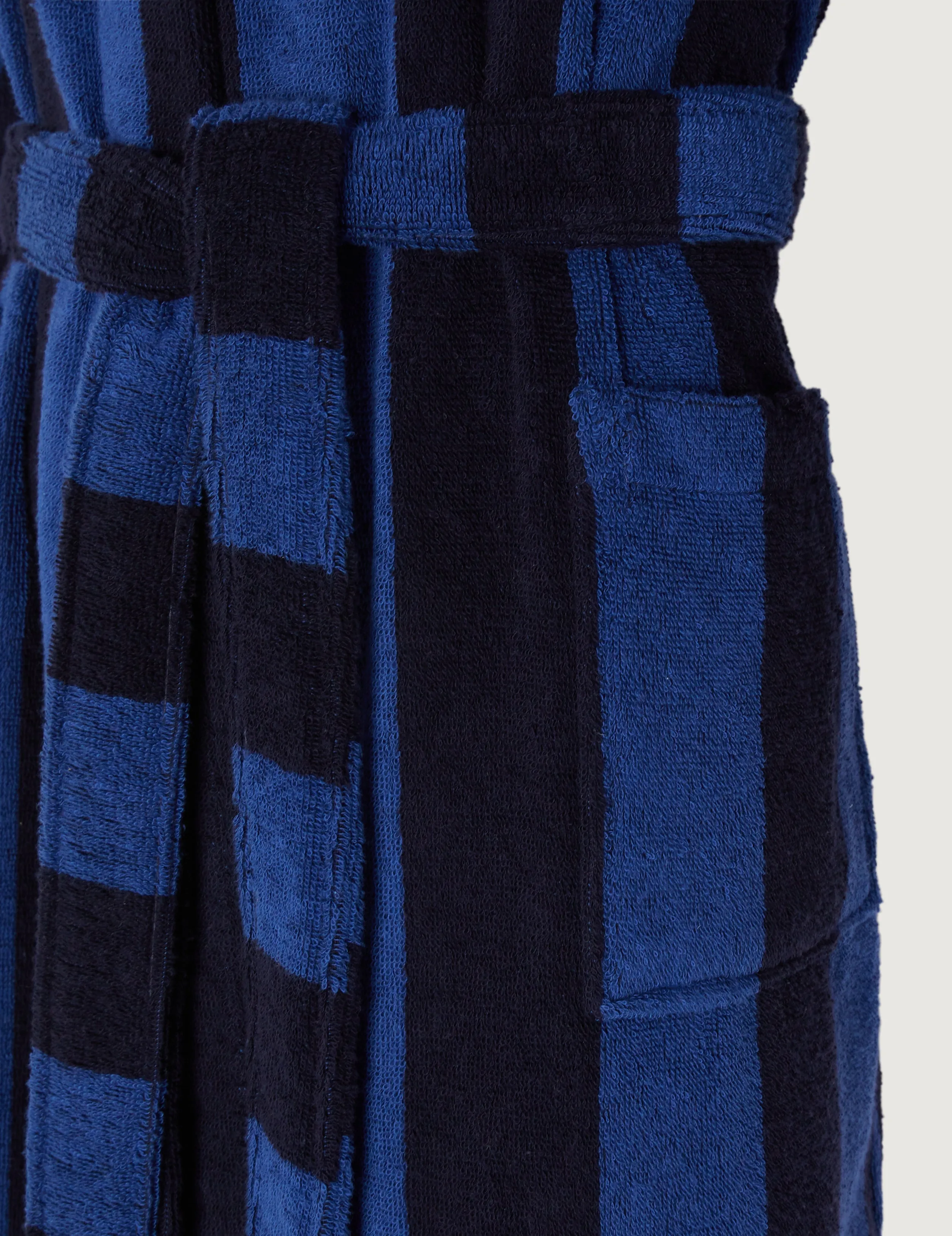 Soft Lightweight Woven Stripe Hooded Robe