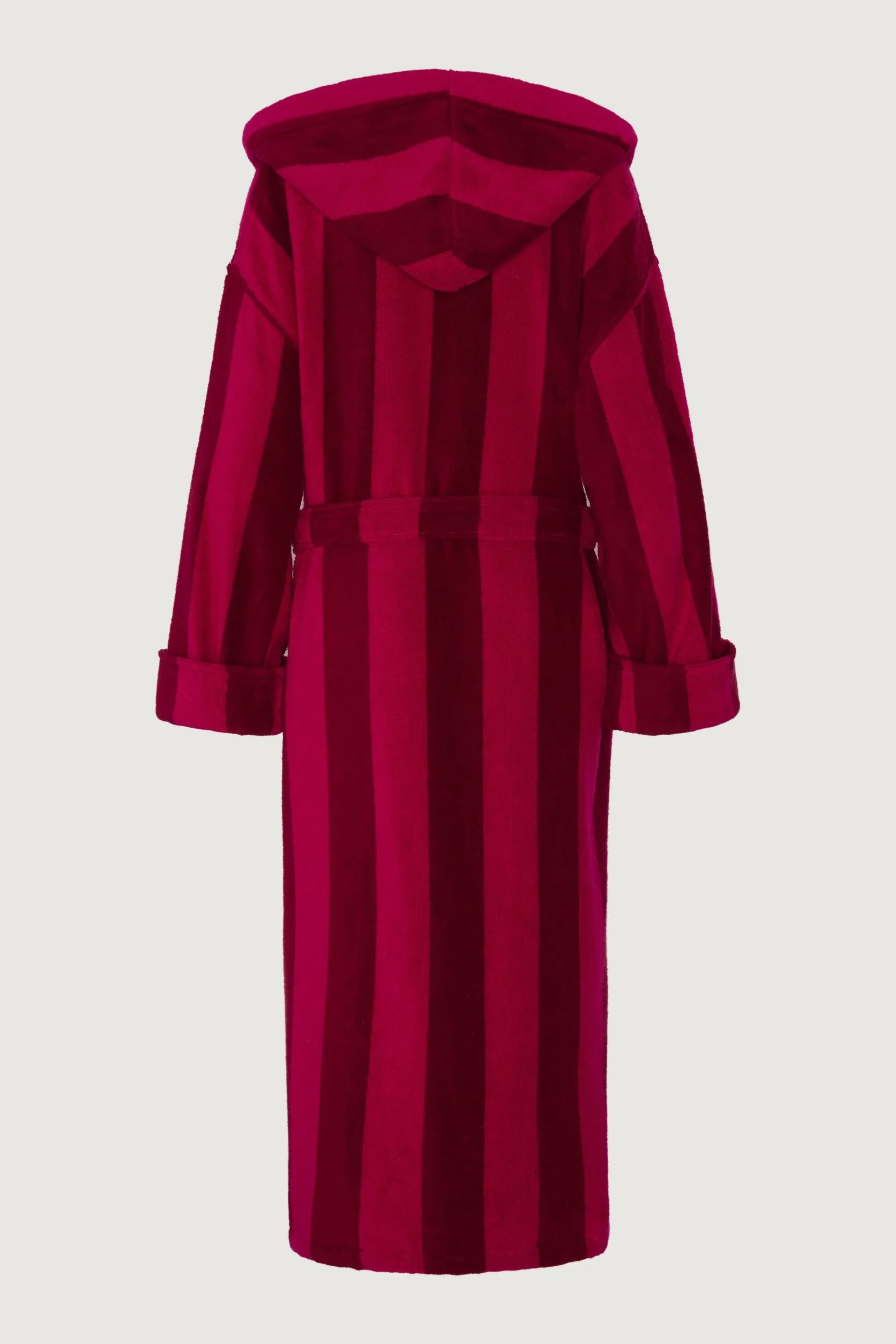 Soft Lightweight Woven Stripe Hooded Robe