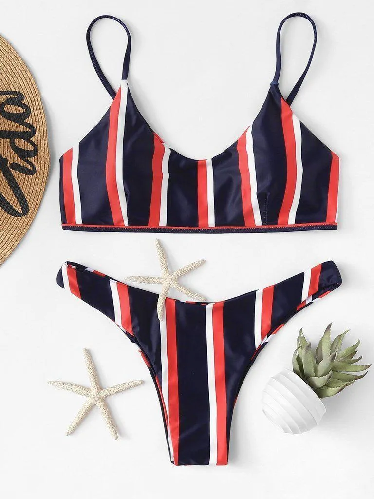 Striped Bikini Set