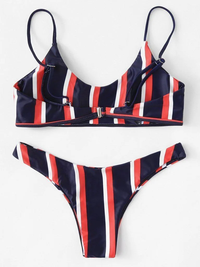 Striped Bikini Set
