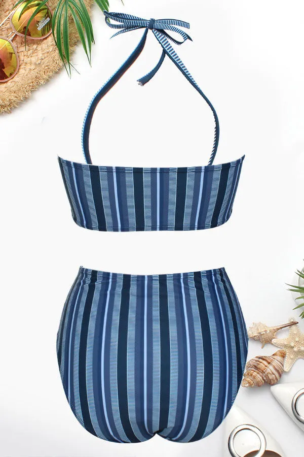 Striped Classic Bandeau Beach Bikini